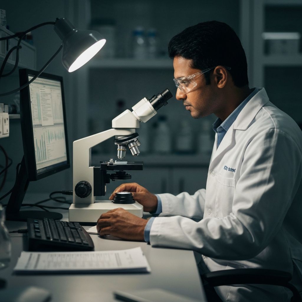 Forscher im Labor mit wissenschaftlichen Geräten